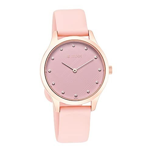 Titan Athleisure Pink Dial Analog Rubber Strap watch for Women-NS95125WP02