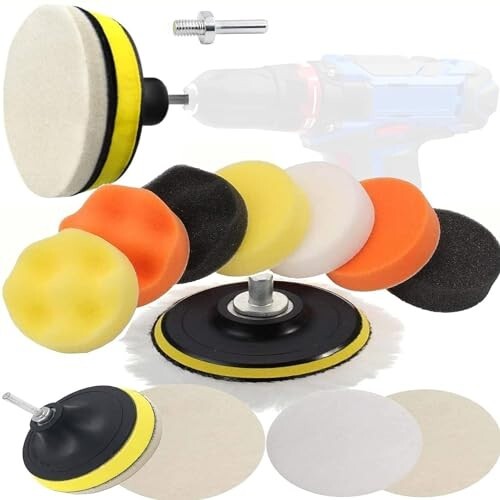 DIY Crafts 6 Pcs Gross Polishing Buffing Felt Pad Drill Nut Polishing Pad Kit,(With 1x Felt Pad, 3"inch Kit)