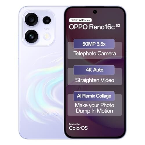 Oppo Reno16c 5G (Stellar Purple, 8GB, 128GB) | preorder