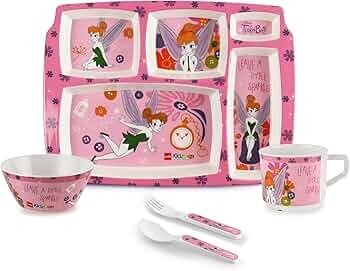 Cello Kidzbee Pentameal Tinker Bell Melamine Meal Set for Kids, Set of 5