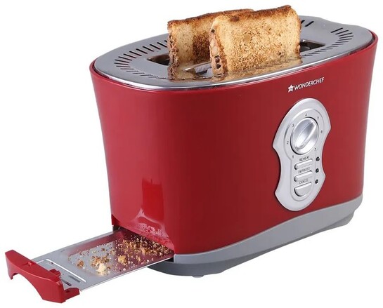 WONDERCHEF Crimson Edge Slice Toaster Plus 800 W Pop Up Toaster (...more