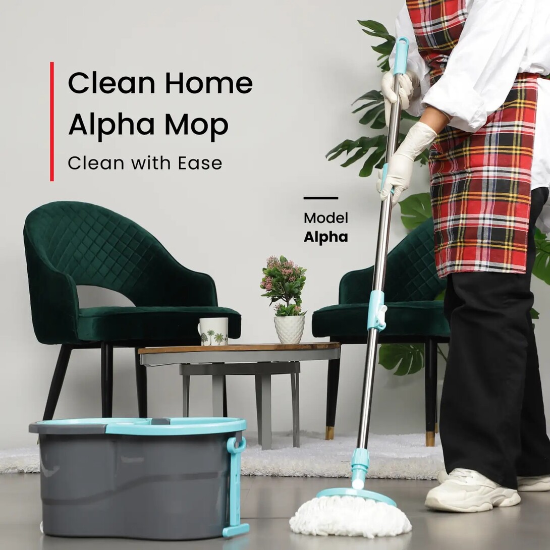 Prestige Alpha with 2 Microfiber heads 360 Degree Spinner Mop Set...more