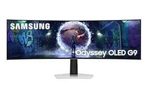 Samsung 49" (124.4cm) Odyssey OLED G9 Curved Gaming Monitor (Smartchoice) Dual QHD 5120 x 1440|240Hz|0.03ms|DCI 99%|OLED Safeguard|FreeSync Premium Pro|G-Sync| HDR10+ Gaming|HAS|LS49DG930SWXXL|Silver
