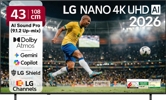 LG 108 cm (43 inch) Ultra HD (4K) LED Smart WebOS TV 2026 Edition with NANO Detail Enhancer
