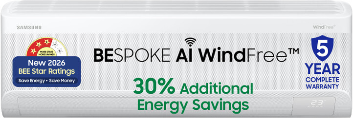 Samsung Bespoke AI 2026 Model 1.5 ton 3 Star Split WindFree Inverter with Wi-fi AC