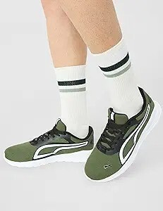  PUMA | Armour V2 Men's Lightweight Sneakers | Green Moss-Black-Warm White | 8UK 