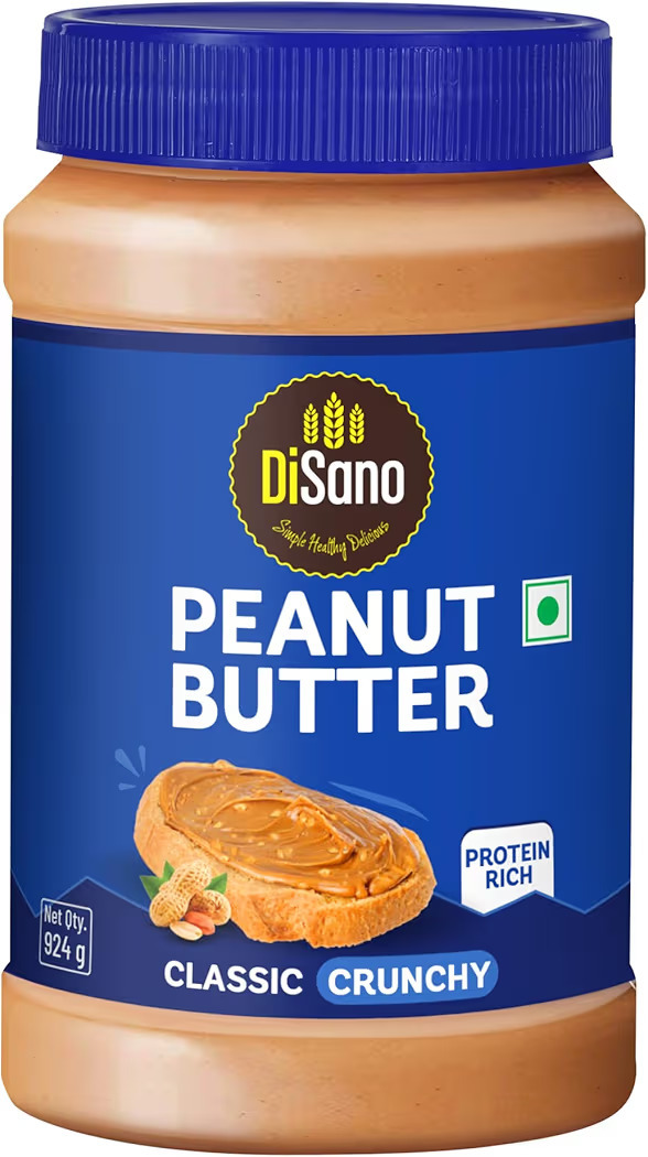 DiSano Classic Peanut Butter Crunchy, 924g, 25g Protein, Roasted Peanuts, Zero Cholesterol & Trans Fat, Gluten Free | Amazon