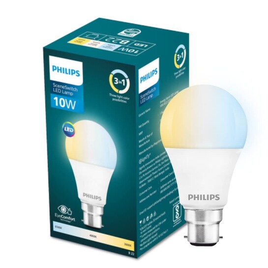 Philips 10-watt LED Bulb|3 Colors in 1 LED Bulb