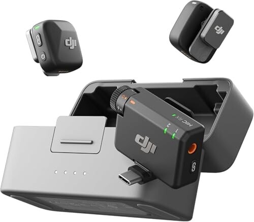 DJI Mic Mini (2 Transmitters + 1 Receiver + Charging Cradle), Ultra Light, Detailed Audio
