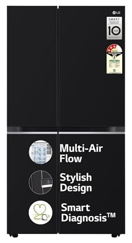LG 655 L, 3 Star, Frost Free Smart Inverter Double Door Side by Side Refrigerator (GL-B257HWBY, Western Black, Express Freezing | Multi Air-Flow)