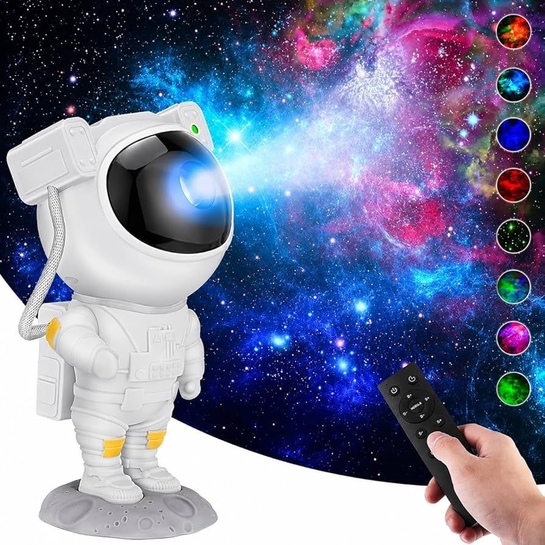 One94Store Astronaut Galaxy Projector Night Light | 360 Rotating | Remote | Timer | Kids Room