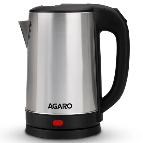 AGARO Sonnet Electric Kettle, 1.5L, 1500W, Stainless Steel Body, Quick Boil, Water Boiler, Hot Water Kettle, For Making Black Tea & Black Coffee