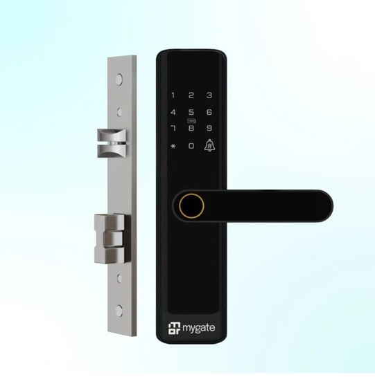 Mygate SE: 6 Ways to Unlock App, PIN, RFID, Key, OTP & Fingerprint | 3-Year Warranty Smart Door Lock (Black)