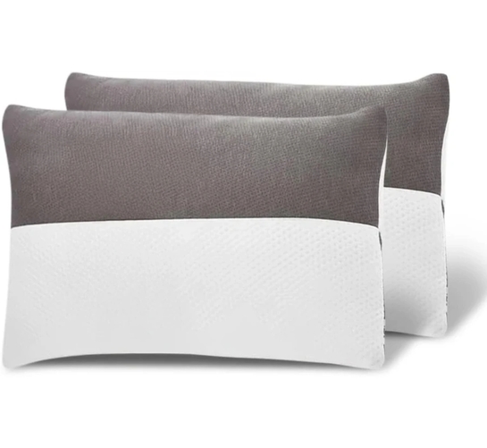 Wakefit Polyester Fibre Sleeping Pillow Pack of 2 Solid (White, Grey)