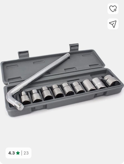 DEAGAN 10 Pieces Hand Tools Wrench Set Spanner Set Tool Kit Socket Set (Pack of 1)