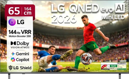 LG AI QNED evo 82 164 cm (65 inch) Ultra HD (4K) Mini LED Smart WebOS TV 2026