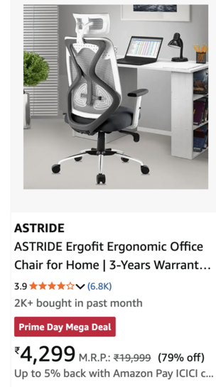 ASTRIDE Ergofit Ergonomic Office Chair