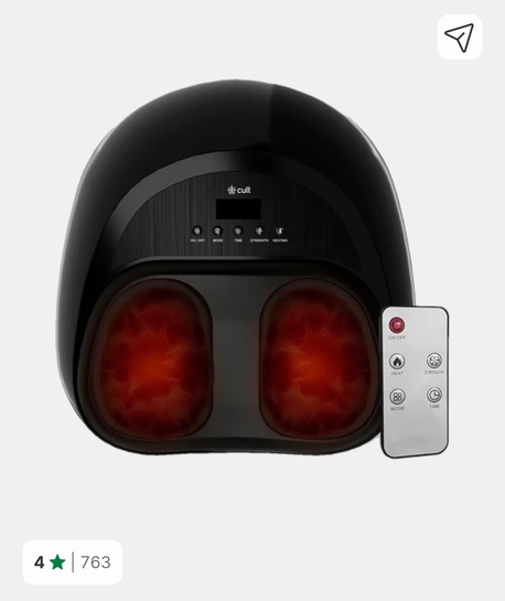 Cult Fitkit Pulse, Air compression, Deep Kneading Rollers, Multiple Modes, Foot Fitkit Massager (Black)