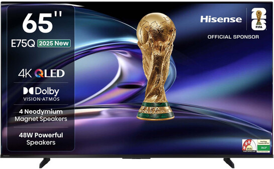 Hisense 65E75Q 164 cm (65 inch) QLED Ultra HD (4K) Smart VIDAA TV with 4 Speaker 