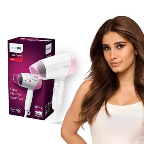 Philips India's No.1 Hair Styling Brand - Foldable Hair Dryer | 1200W | HP8120
