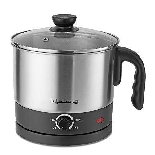 Lifelong Multifunction Cooker/Kettle 1.5 litres, Silver, 1.5 liters (LLMC01), Stainless Steel, 600 Watt