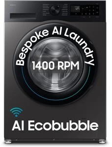 Samsung 12 kg 5 Star, AI Ecobubble, Super Speed, Wi-Fi, Hygiene Steam, Digital Inverter Motor Fully Automatic Front Load with In-built Heater 