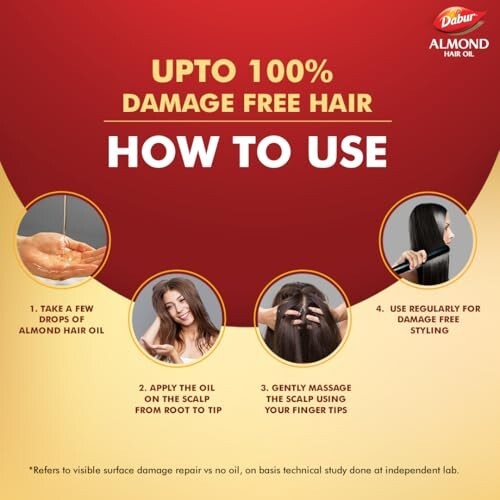 Dabur Almond Hair Oil - 650 ml|Provides Damage Protection (Pack of 1)