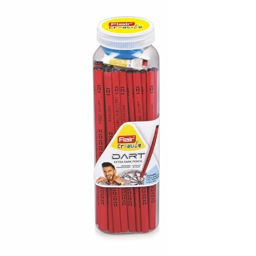 Dart Wooden Pencils – 50 Count Jar | Premium HB Lead | Smooth Writing, Break-Resistant Core | Ideal for School, Office & Home Use