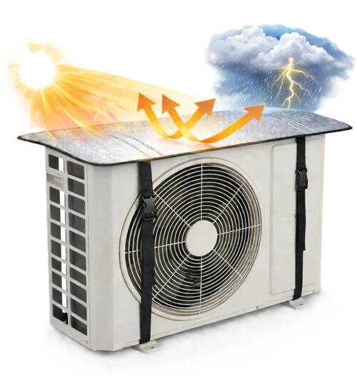 KCE STORE Air Conditioner Cover (Width: 50 cm, SILVER)