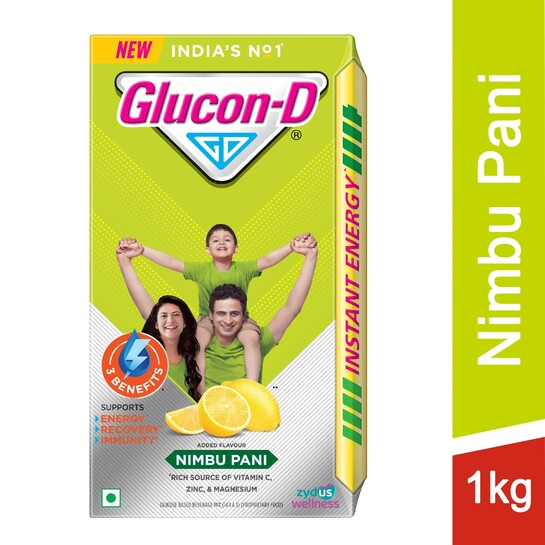 Zepto - Glucon-D Nimbu Pani with 3 Benefits of Energy, Recovery, and Immunity