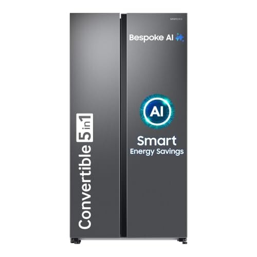 Samsung 653 L, 3 Star, Frost Free, Double Door, Side By Side AI Enabled Smart Refrigerator (RS76CG8003S9HL, Silver, Refined Inox)