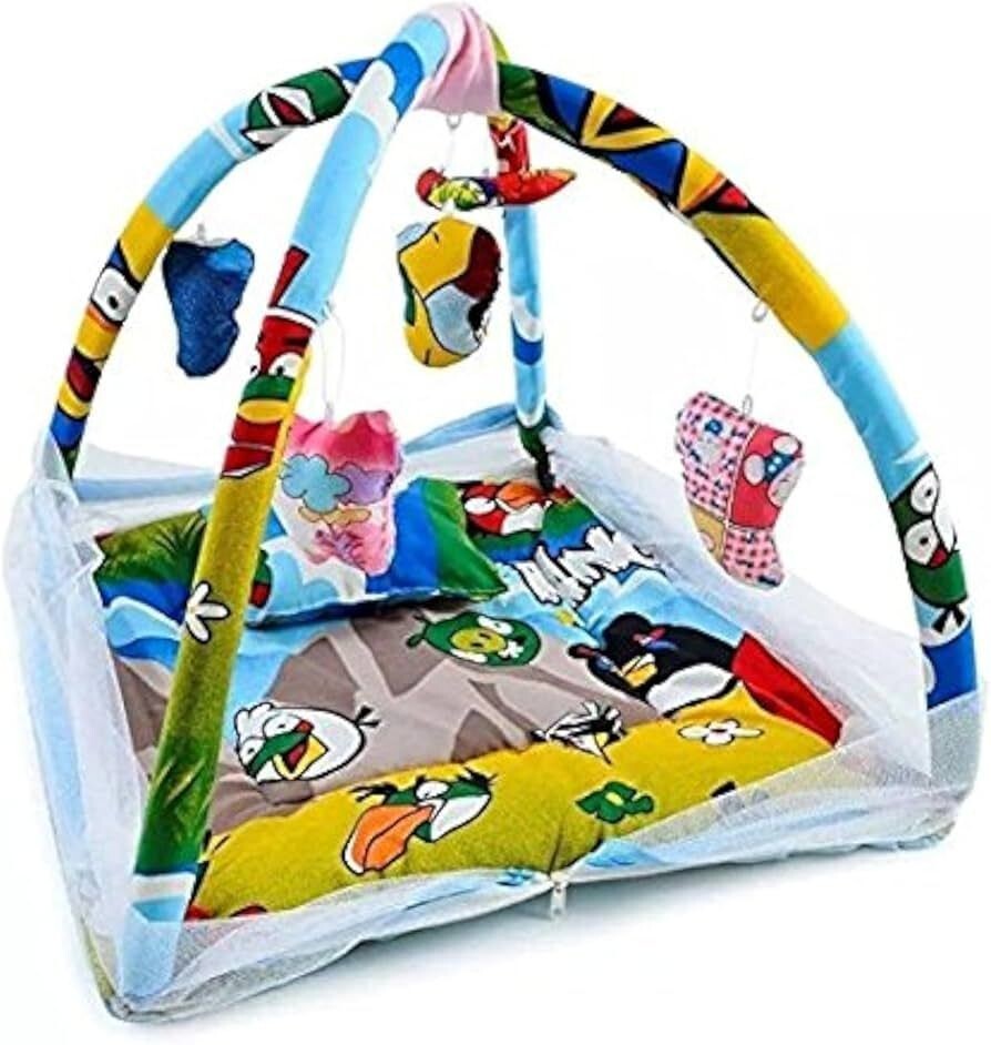HOMECRUST Baby Bedding Set 200TC | Mosquito Net | Quilt and Pillow | Blue | Gift Set