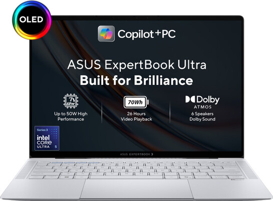 [Extra ₹2,000 off LiveShop+) ASUS ExpertBook Ultra Copilot+ PC Intel Core Ultra 5 Series 3 325H - (16 GB/512 GB SSD) Laptop+ More