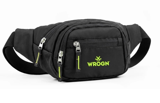 WROGN Waterproof Fanny Pack Belt for Travelling WAIST BAG (Black)