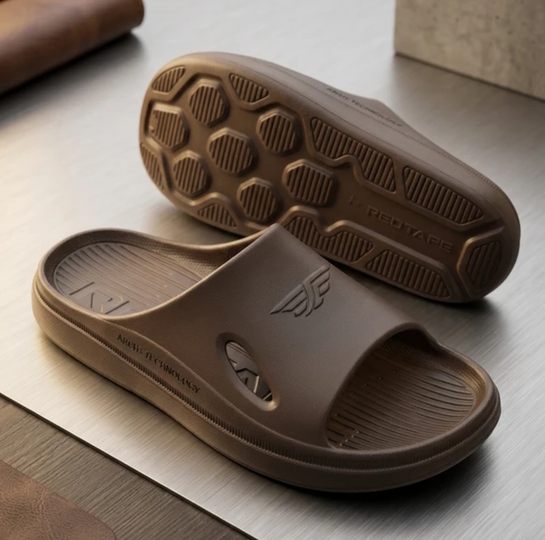 RED TAPE Men Slides (Brown, 10)