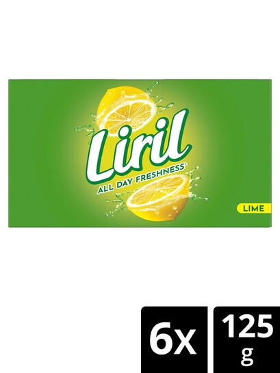Liril Set Of 6 Lime Bathing Bar To Feel The Citrus Burst Of Freshness 125 G Each