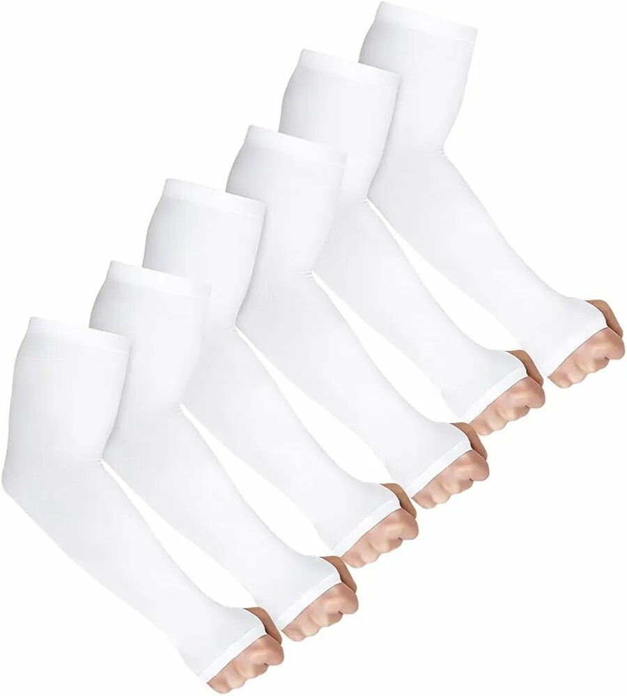 PulGos UV Protection Arm Sleeves with Thumb Holes, Nylon Sun Protection