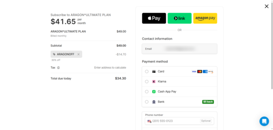 Up to 30% OFF Aragon AI Plans + Extra 15% OFF Aragon AI Code