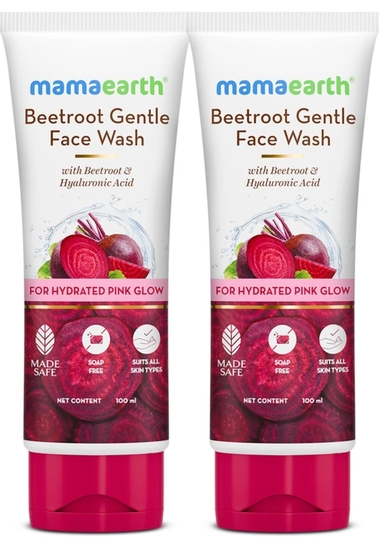 MamaEarth Beetroot Gentle With Beetroot & Hyaluronic Acid For Hydrated Pink Glow Face Wash (200 ml)