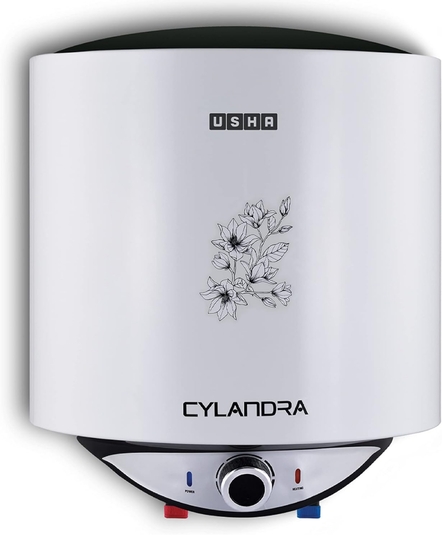Usha Cylandra 10 Litre Storage Water Heater With Free Installation (White), Wall Mounting