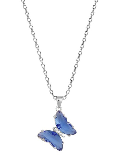 Buy GIVA 925 Silver Midnight Blue Butterfly Pendant With Link Chain - Pendant for Women 25916012 | Myntra