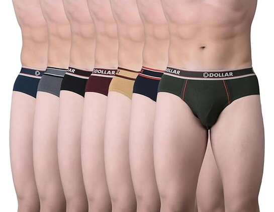 PACK OF 7 - Dollar Bigboss Men's Solid Cotton Brief (SIZE - M-XL-2XL)