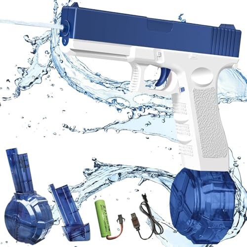 Niku Automatic Electric Water Gun/Electric Pichkari for Holi & 32 FT Range - Multicolor | Water Blaster | for Adults and Kids
