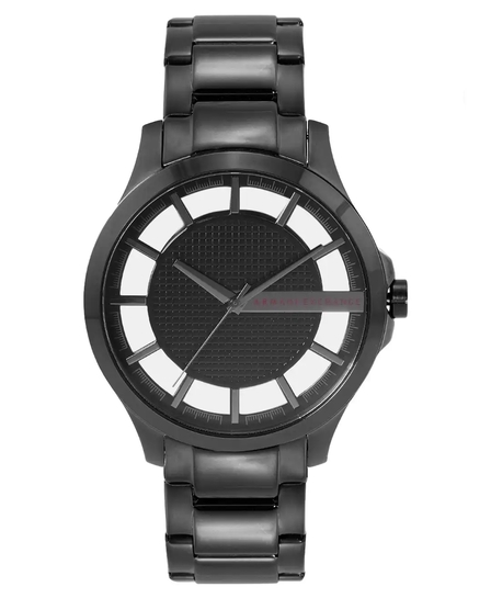 Armani Exchange Men Black Dial & Stainless Steel Bracelet Straps Analogue Watch AX2189