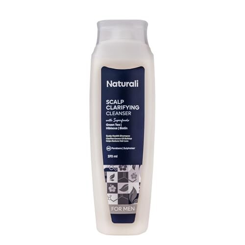 Naturali Scalp Clarifying Anti-Dandruff Shampoo | Derma Approved Shampoo with Green Tea, Hibiscus & Biotin | Reduces Dandruff & Hair Fall | Sulphate-Free Daily Care for All Hair Types | 370 ml