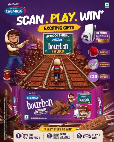 Cremica Bourbon Scan, Play & Win – Cashback Every Minute + Gaming Console Worth ₹50,000!
