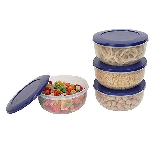 Cutting EDGE Eco-Storage Plastic Container Set for Kitchen & Refrigerator, Set of 4 - (Dark Blue, 900 ML)