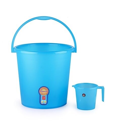 Cello Frosty Delux Bathroom Set (18 L Bucket & 1 L Mug), Blue