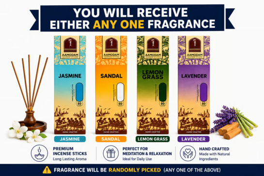 AAMODAM Premium Incense Sticks – Assorted Fragrances (Anyone out of 4)