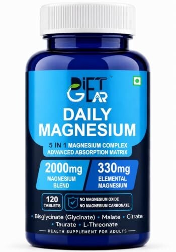 2000mg Magnesium Glycinate Complex 5 in 1, 330mg Elemental, 120 Tablets | Bisglycinate, Citrate, Malate, Taurate, L-Threonate, NO OXIDE, NO CARBONATE | Sleep, Muscle & Stress Magnesium Supplement